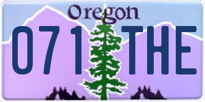 OR license plate 071THE