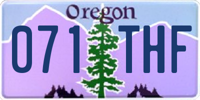 OR license plate 071THF