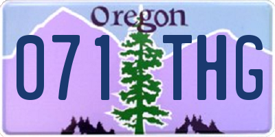 OR license plate 071THG