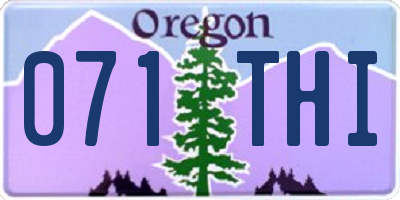 OR license plate 071THI