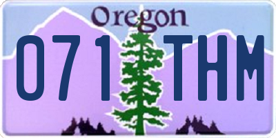 OR license plate 071THM