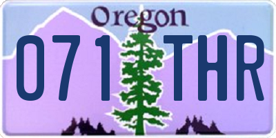OR license plate 071THR