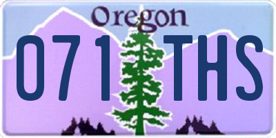 OR license plate 071THS