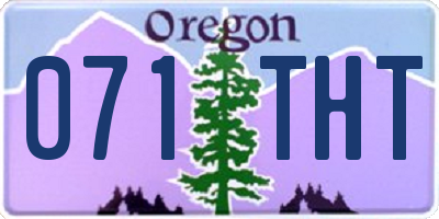 OR license plate 071THT