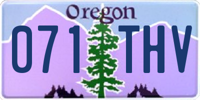 OR license plate 071THV