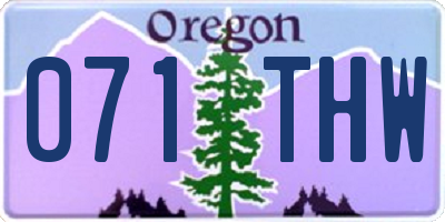OR license plate 071THW