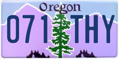 OR license plate 071THY