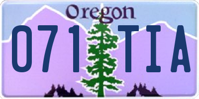 OR license plate 071TIA