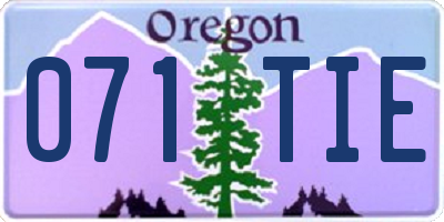 OR license plate 071TIE