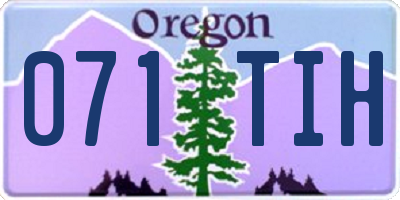 OR license plate 071TIH