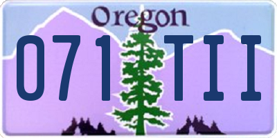 OR license plate 071TII