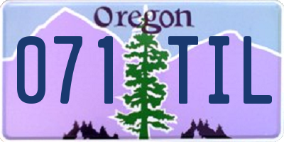 OR license plate 071TIL