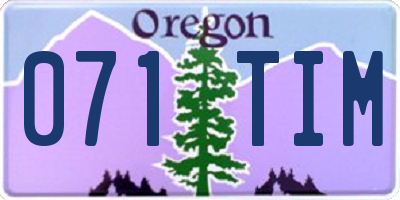 OR license plate 071TIM
