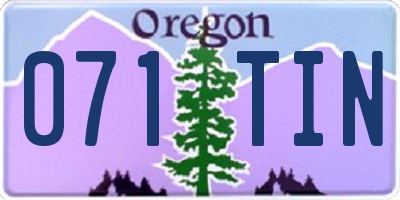 OR license plate 071TIN