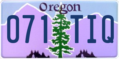 OR license plate 071TIQ