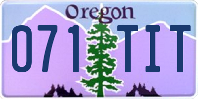 OR license plate 071TIT