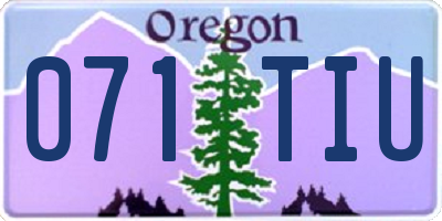 OR license plate 071TIU