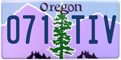 OR license plate 071TIV