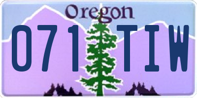 OR license plate 071TIW