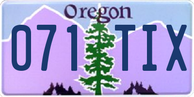 OR license plate 071TIX