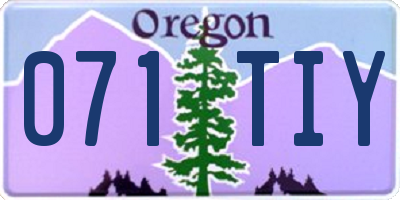 OR license plate 071TIY