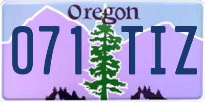 OR license plate 071TIZ