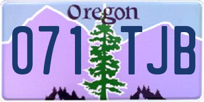 OR license plate 071TJB