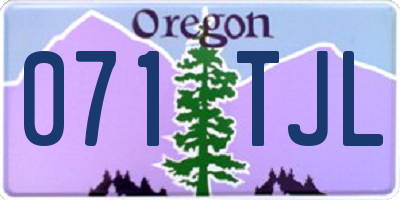 OR license plate 071TJL