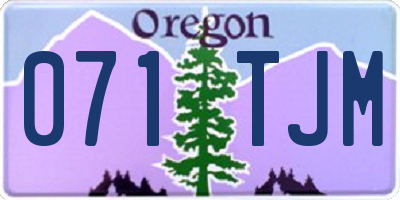 OR license plate 071TJM