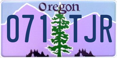 OR license plate 071TJR