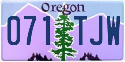 OR license plate 071TJW