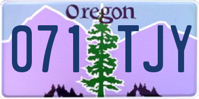 OR license plate 071TJY