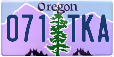 OR license plate 071TKA