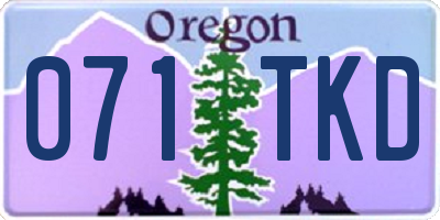OR license plate 071TKD