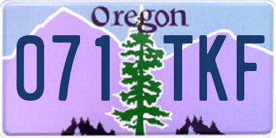 OR license plate 071TKF