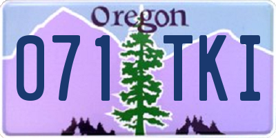 OR license plate 071TKI