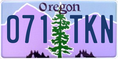 OR license plate 071TKN