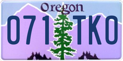 OR license plate 071TKO