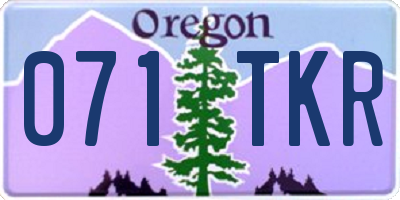 OR license plate 071TKR