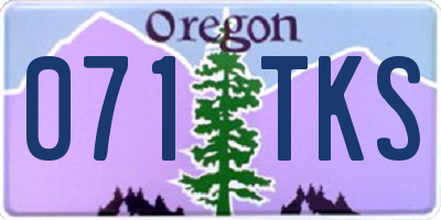 OR license plate 071TKS