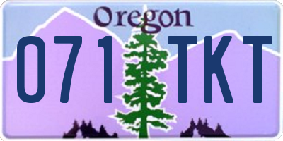 OR license plate 071TKT