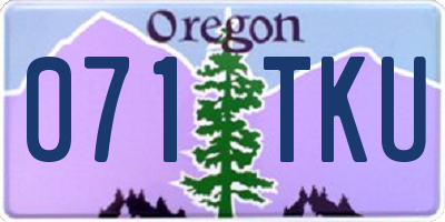 OR license plate 071TKU