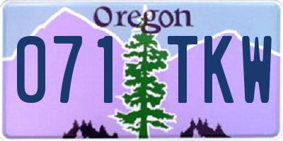 OR license plate 071TKW