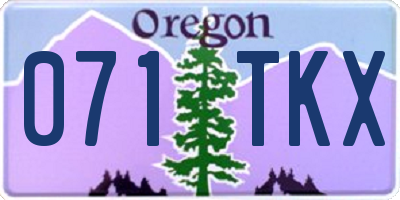 OR license plate 071TKX