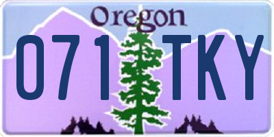 OR license plate 071TKY