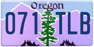 OR license plate 071TLB