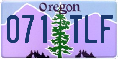 OR license plate 071TLF