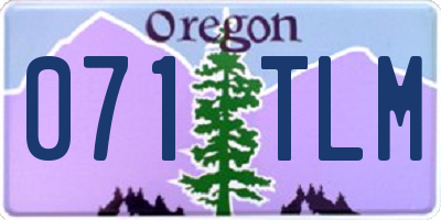 OR license plate 071TLM