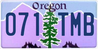 OR license plate 071TMB