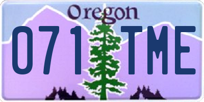 OR license plate 071TME